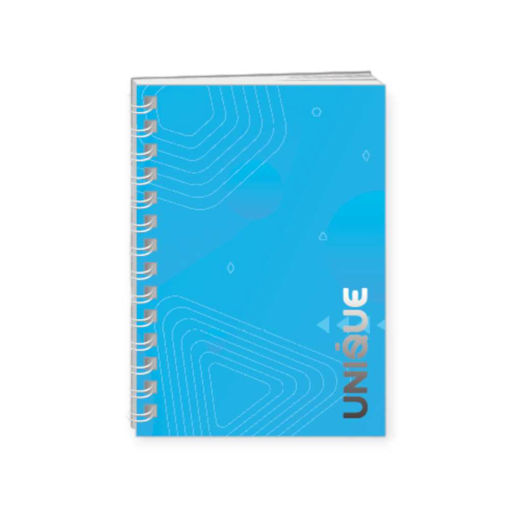 Picture of A4 UNIQUE LINED SPIRAL HARD COVER NOTEBOOK 200PGS BLUE